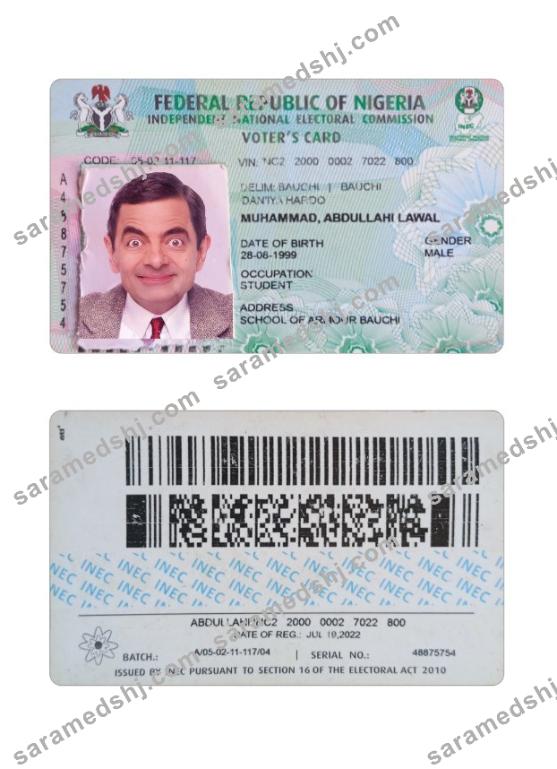 Nigeria Voter's ID card